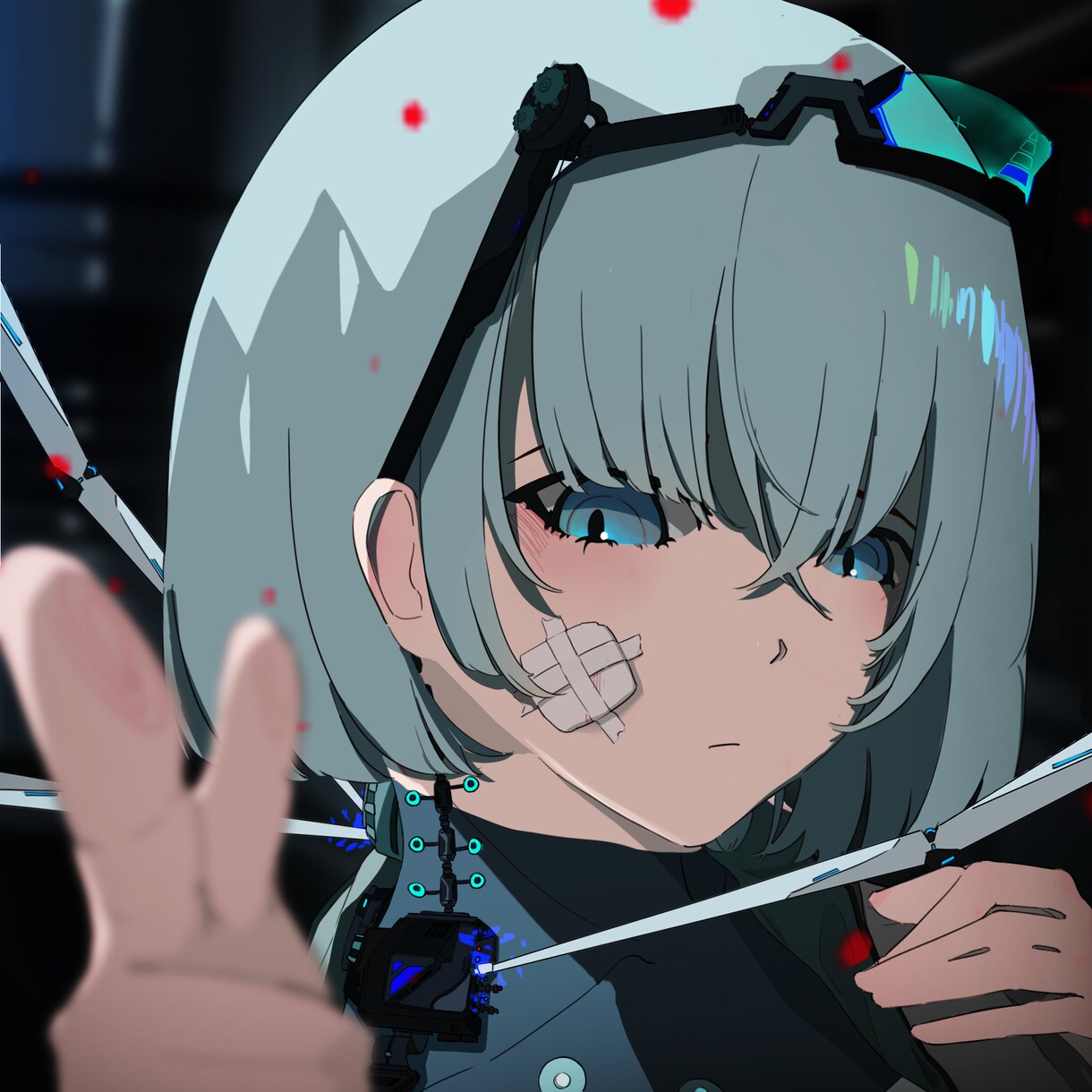 サイバーチックでメカチックなキャラクターを描きます 体の一部が機械やサイバーチックな装備を持ったイラストアイコン イメージ4