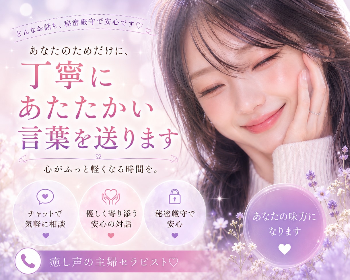 お気軽にチャットで相談♪あなたの気持ち受け止めます ゆっくりお話聞きます☆1人じゃないよ☺︎一緒に考えよう･:* イメージ1