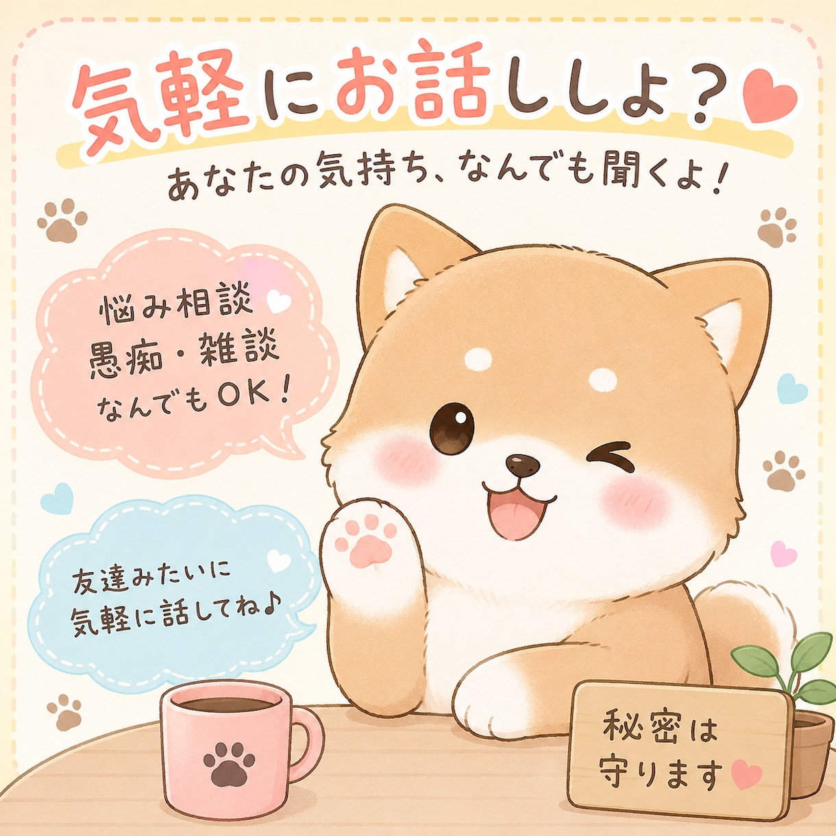 あなたの悩みや愚痴、気軽にお聞きします 恋愛、人間関係、仕事、学校の悩みなど何でもご相談ください！ イメージ1