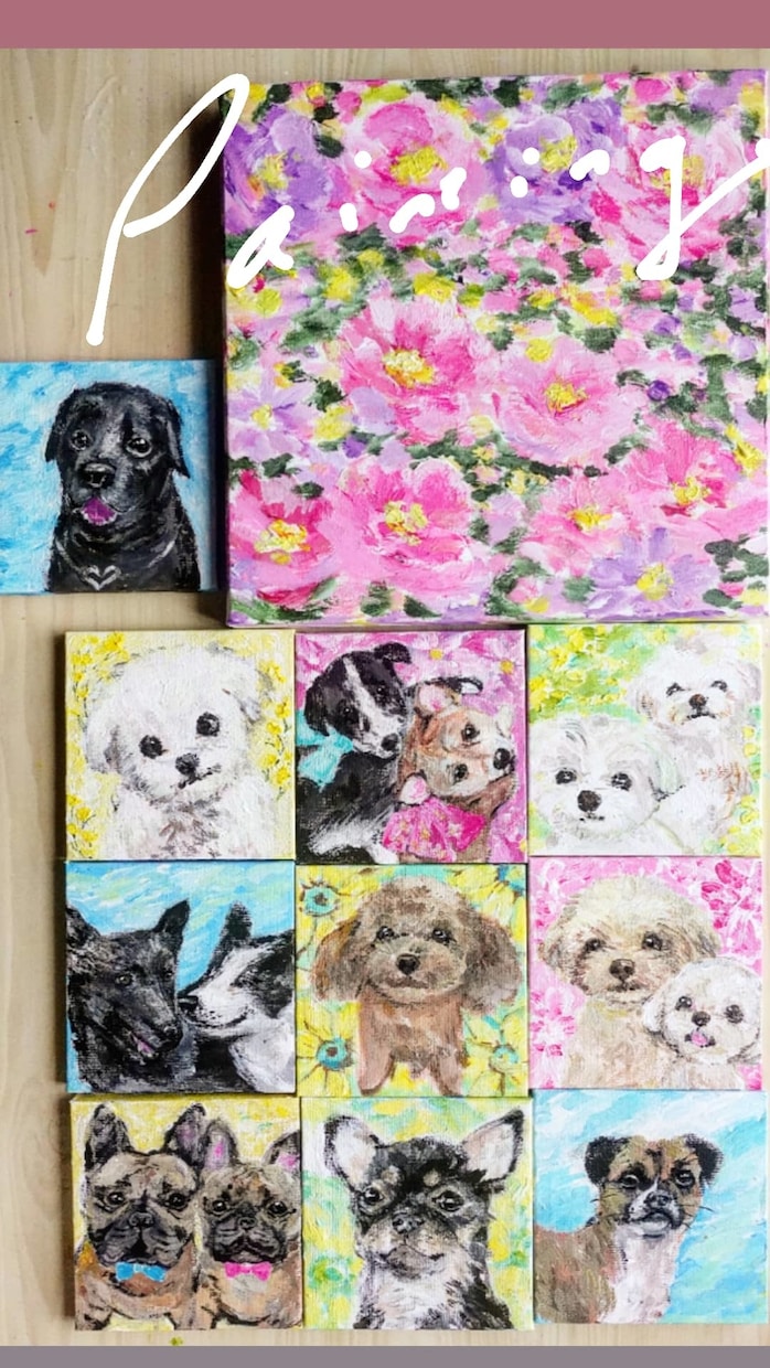 わんちゃん、ねこちゃん、うちの子似顔絵描きます 一点物の似顔絵制作します国内外にて展示活動中。 イメージ4