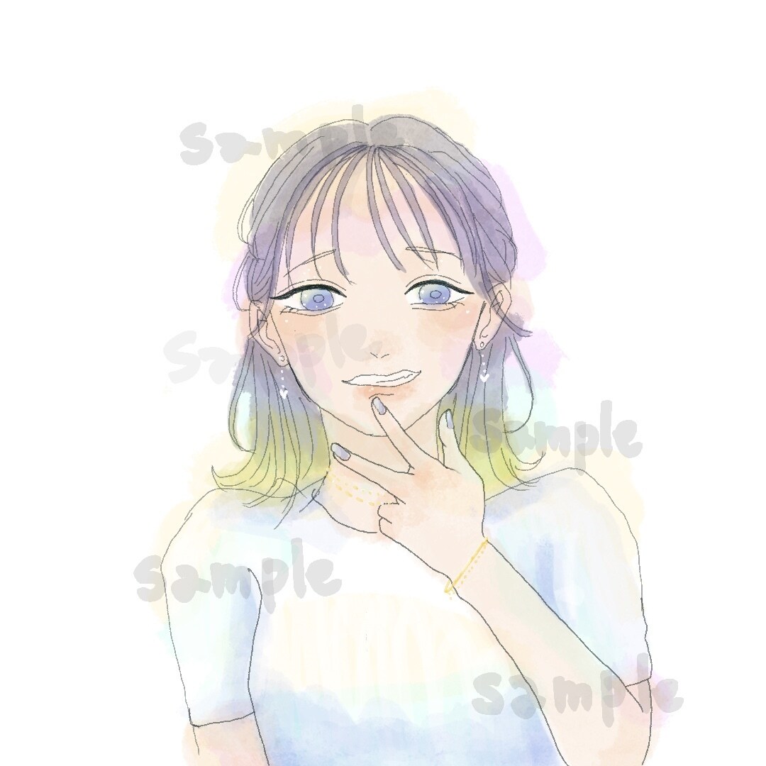 透明感のある女の子のアイコン作成します Twitterやインスタなどで使えるアイコン作成します イメージ3