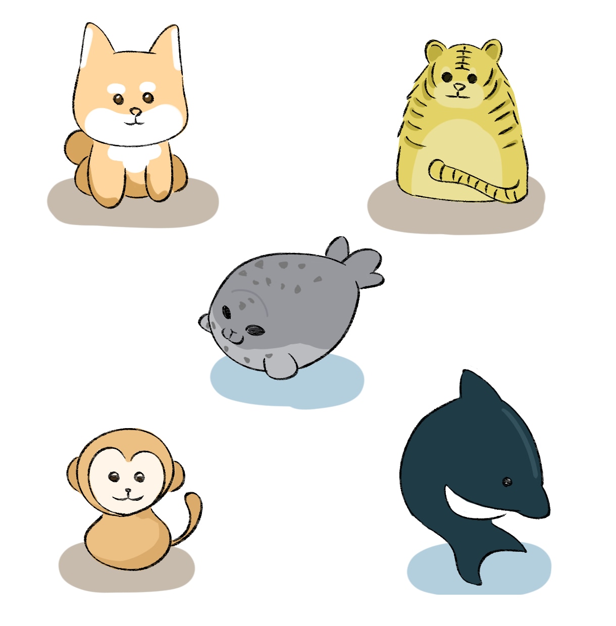 シンプルな動物イラストを描きます web素材やアイコンに、色々使えます イメージ1