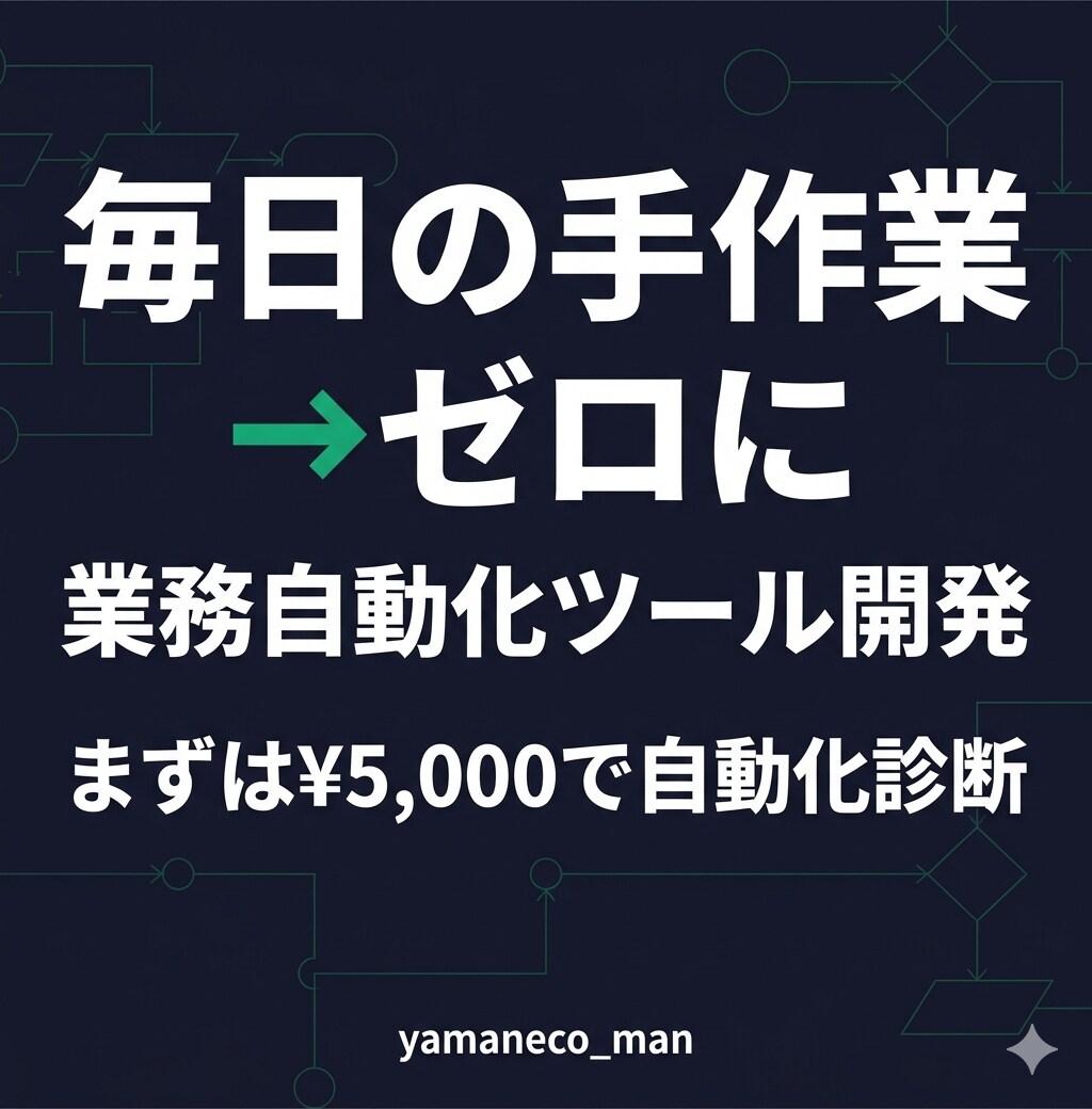 毎日の手作業をゼロにする業務自動化ツール作ります フォーム送信→LINE通知→シート記録。毎日の作業を自動化 イメージ1
