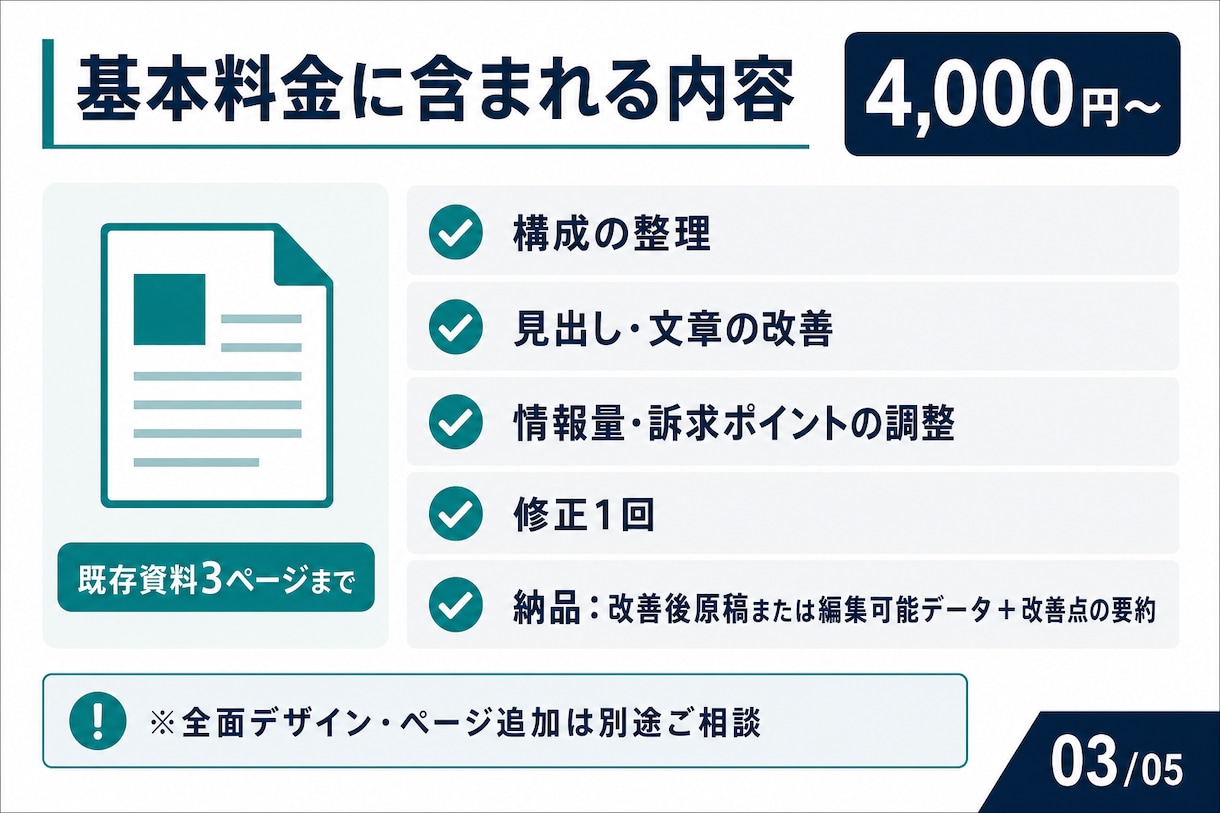 営業資料・提案書を改善します 構成・訴求・文章を営業現場の視点で整理 イメージ2