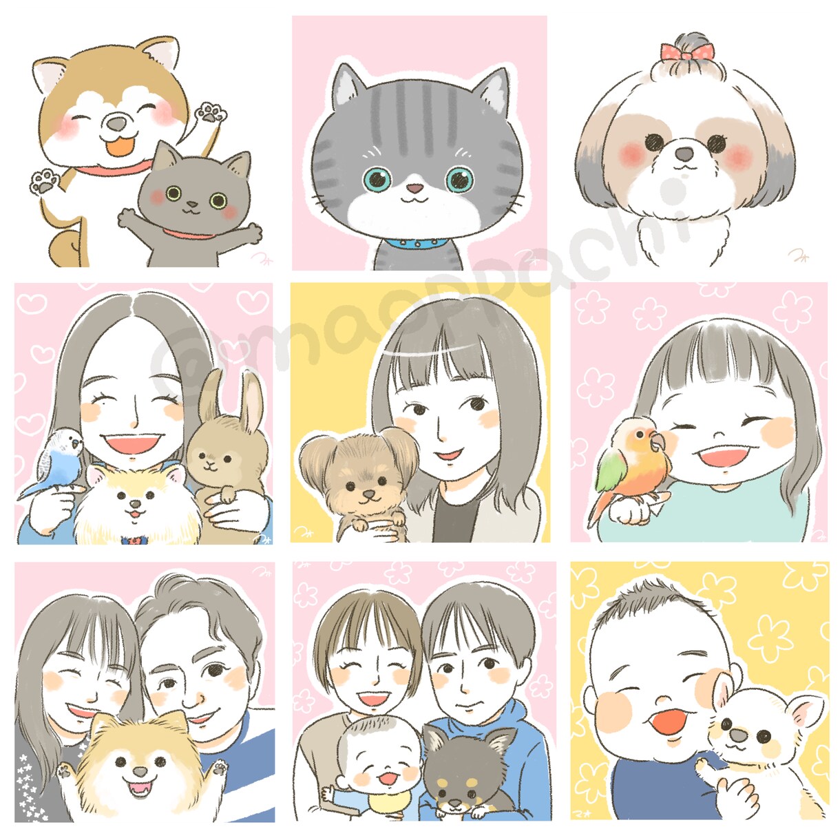 ほんわか可愛い！手描きタッチの似顔絵描きます SNSのアイコンにオススメ♪赤ちゃんから男性、ペットまで！ イメージ10