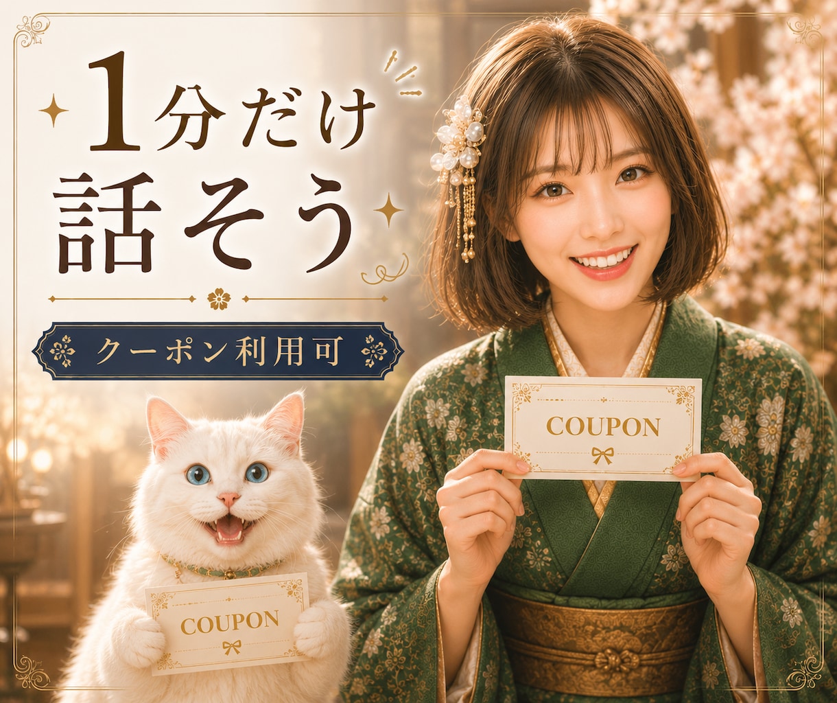 とりあえず話したい！短い時間でお話聞きます お試し１分からお待ちしてます♡クーポン利用も大歓迎♡ イメージ1