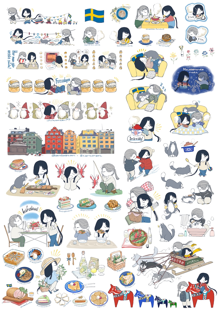 スタンプ･挿絵･シールに！イラスト複数枚描きます 商用･著作権料含◎修正無制限◎8種類¥8000〜作成します！ イメージ7