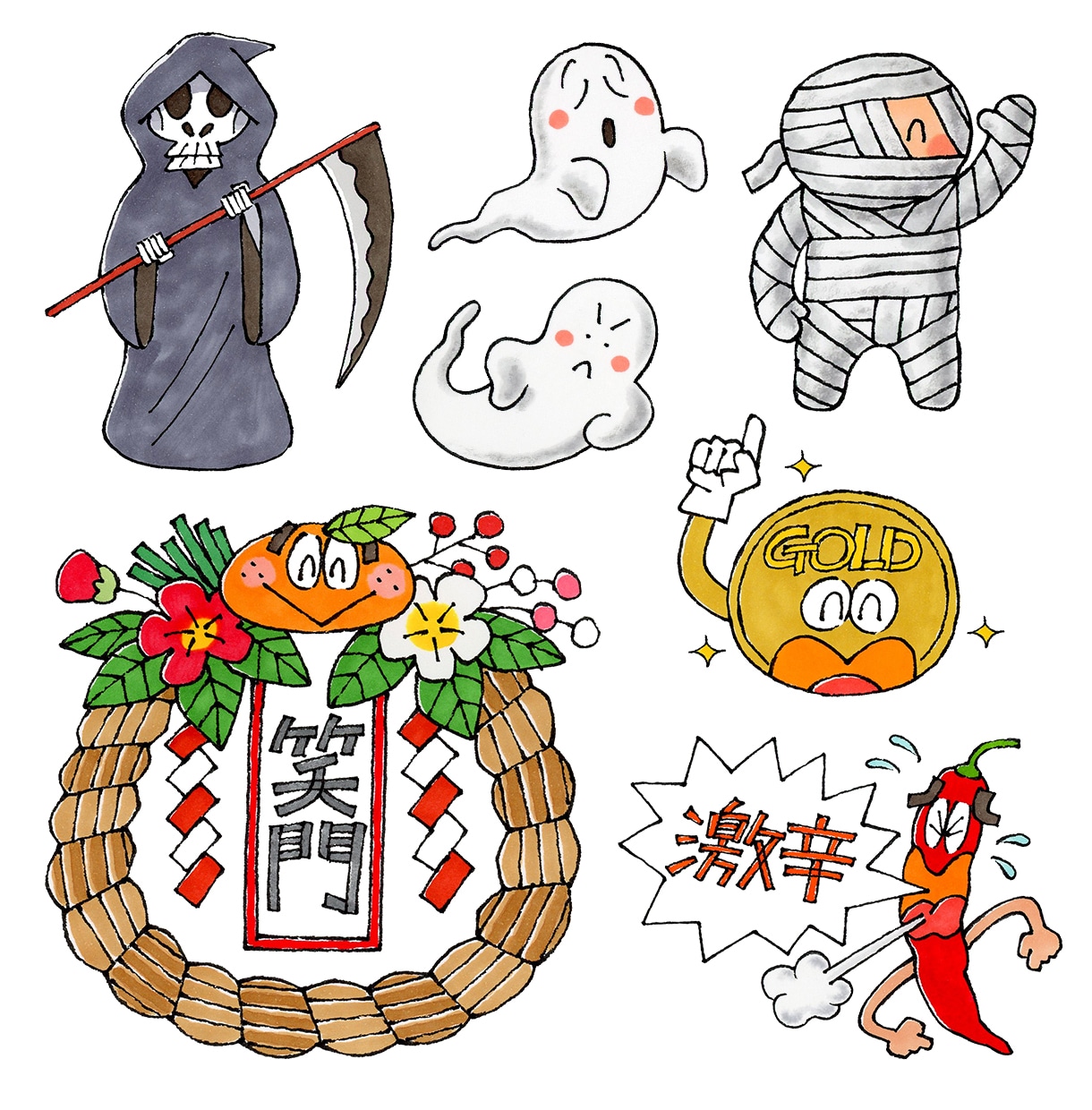 かわいい擬人化キャラクター描きます [アナログ手描き]ウェブ、SNS、印刷物などの挿絵にどうぞ！ イメージ5
