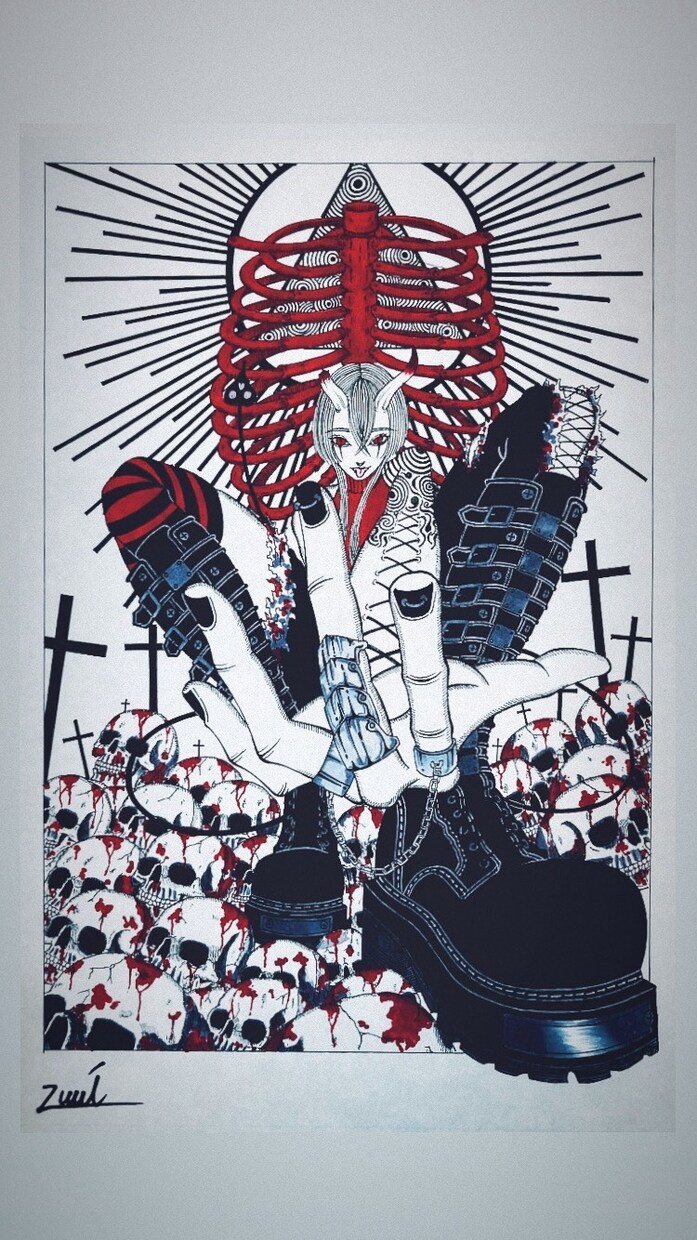 オリジナルアナログイラスト描きます ダークで緻密なかっこいいイラストが得意です イメージ1
