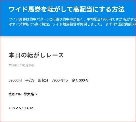 高塚式　オッズ解析てワイド馬券転がします ワイド転がしに成功してリタイアしませんか。 イメージ3