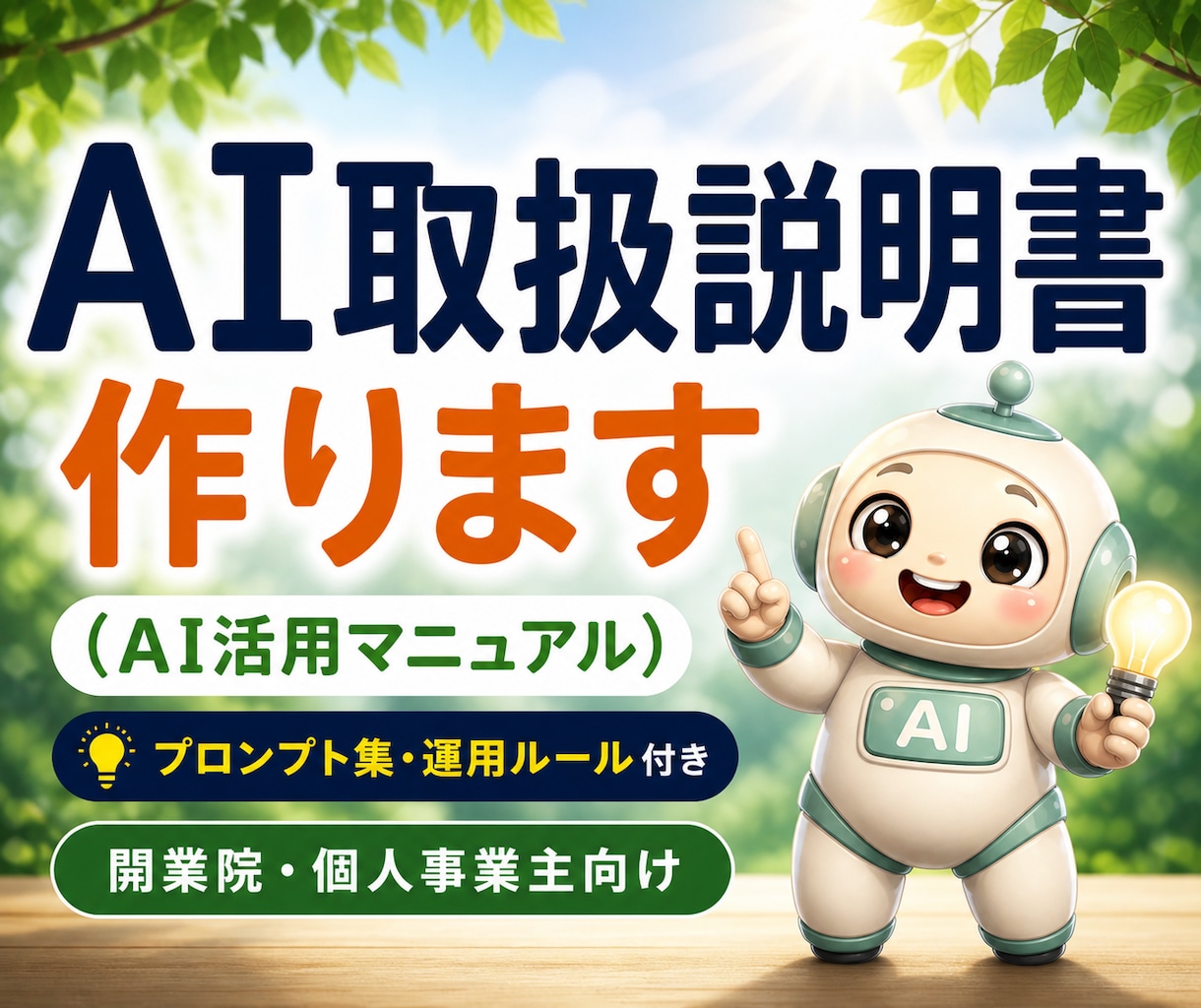あなたに合ったAI活用マニュアル作成します 導入で終わらせない。使い続けられるAIを設計します イメージ1