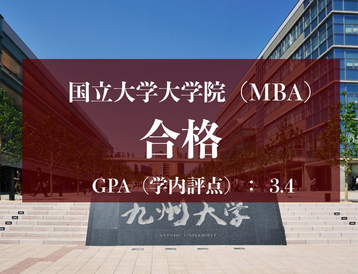 九州大学大学院（MBA）合格時の提出資料を送ります 平凡な私（日東駒専クラスの大学）が難関入試を突破した資料です イメージ1