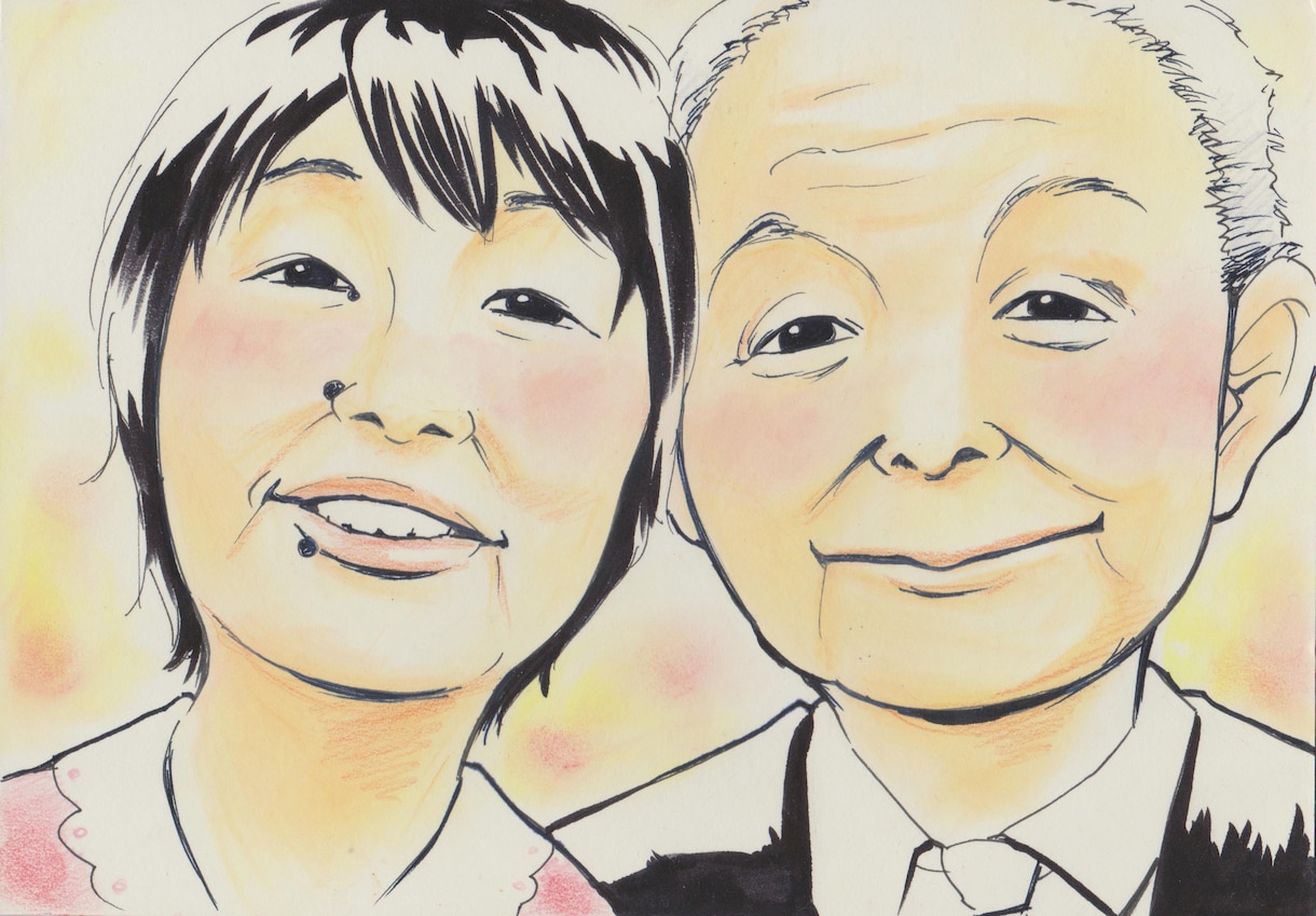 1～2名様用 似顔絵オーダー 記念日贈答承ります 似顔絵イラスト 記念日/ウェディングのウェルカムボードに イメージ3