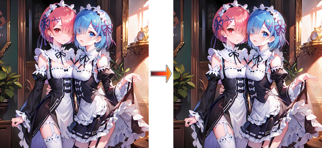 AIで出力されたイラストの修正、加筆作業を致します 指や小物の違和感を消してクオリティアップ！ イメージ2