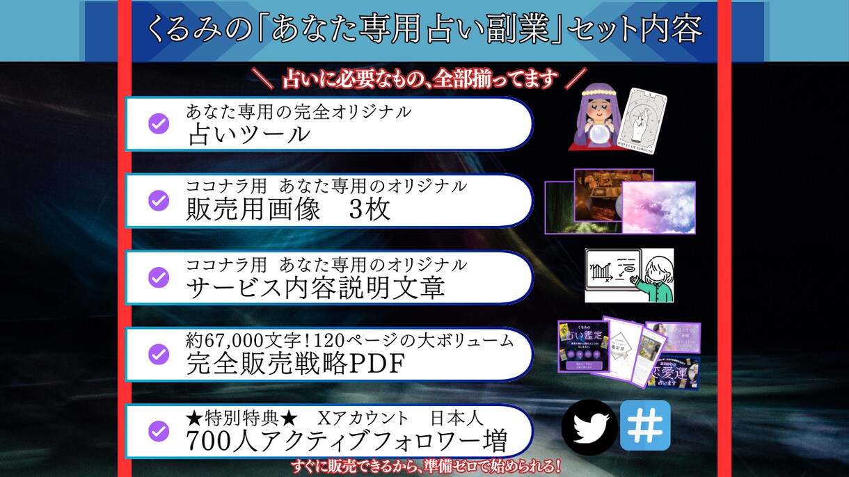 スキル不要！【完全オリジナル】占いツール作ります 即使える販売セット一式付！これ1つで占いビジネスが完成★ イメージ4
