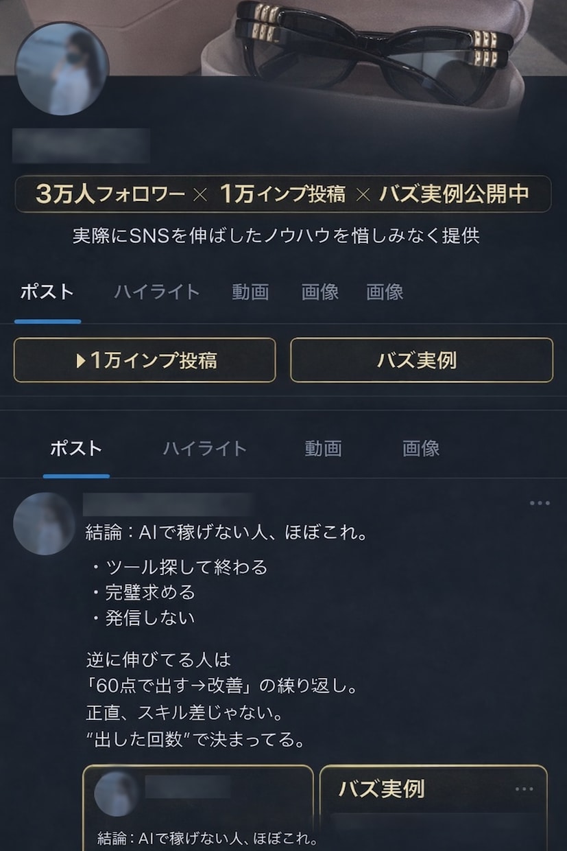 初心者でも1万インプ狙える投稿テンプレ作ります 1投稿で伸びる設計を作る人をめざします イメージ3