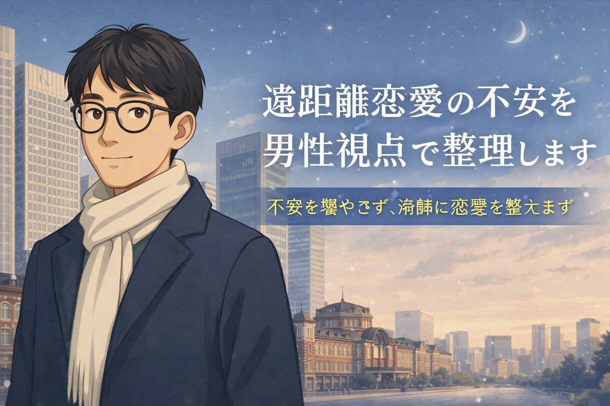 遠距離恋愛の不安を男性視点で整理します 不安を増やさず、冷静に恋愛を整えます イメージ1