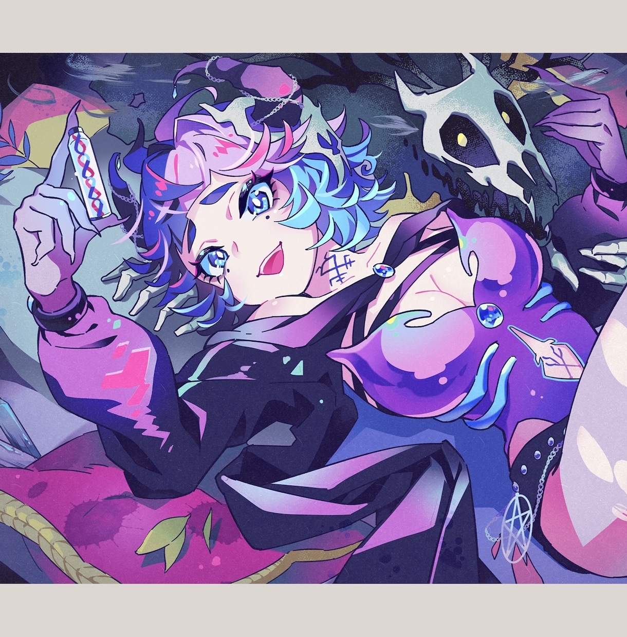 印象的な色彩とリズムで一枚絵／立ち絵など描きます カラフルポップな彩りを。挿絵・動画・配信向け立ち絵など イメージ3