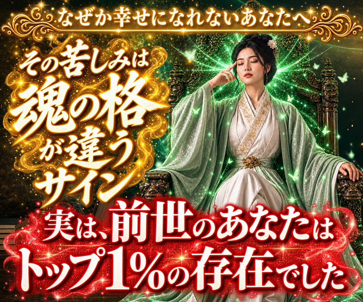 前世の不遇打破♦【禁断のトップ１％の力】解放します 【前世】魂の格が違うあなたの過去世の不遇を断ち、現世でも輝く イメージ1