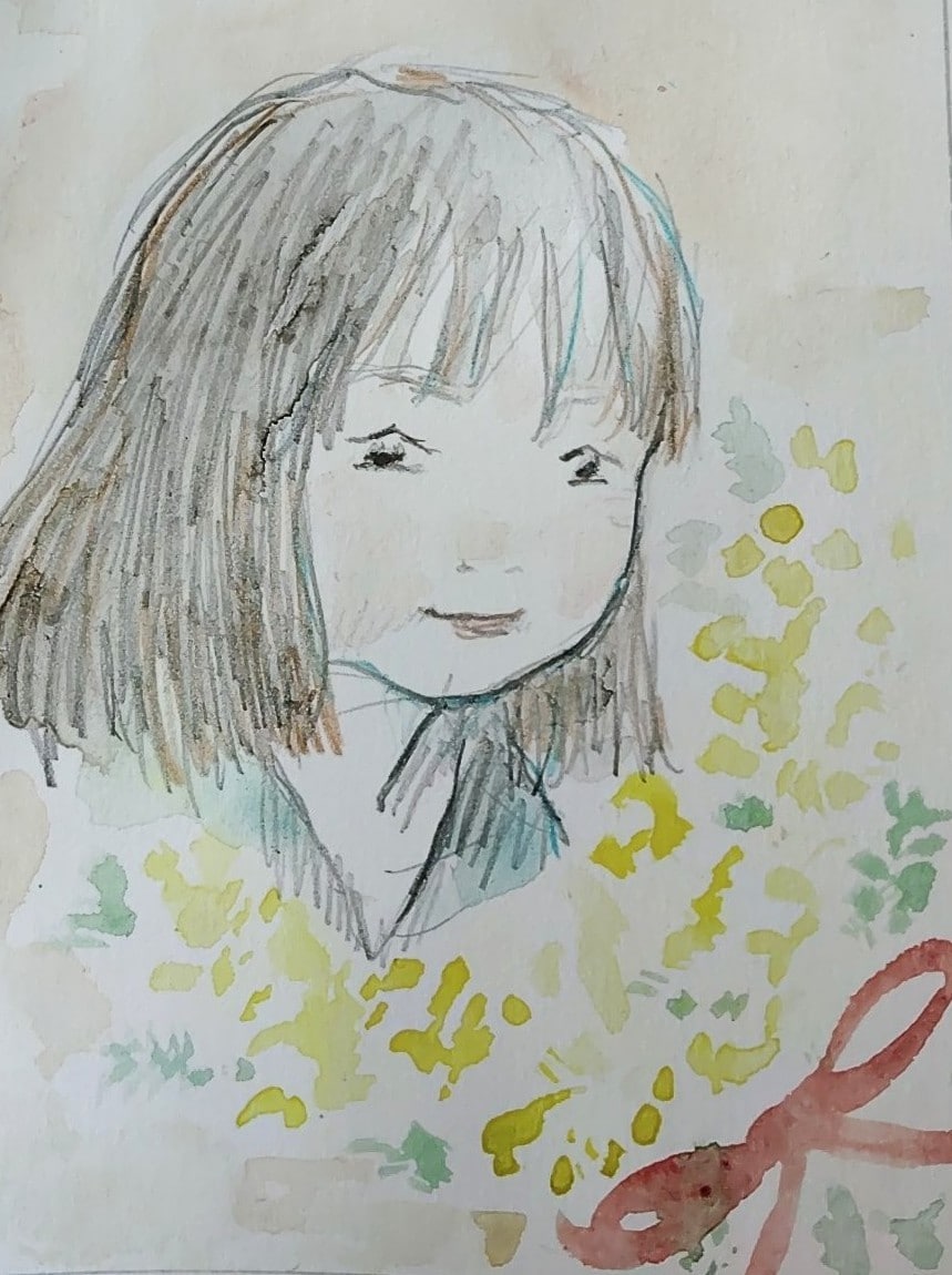 優しい雰囲気の似顔絵を制作します やさしいタッチの手描き水彩似顔絵 イメージ1