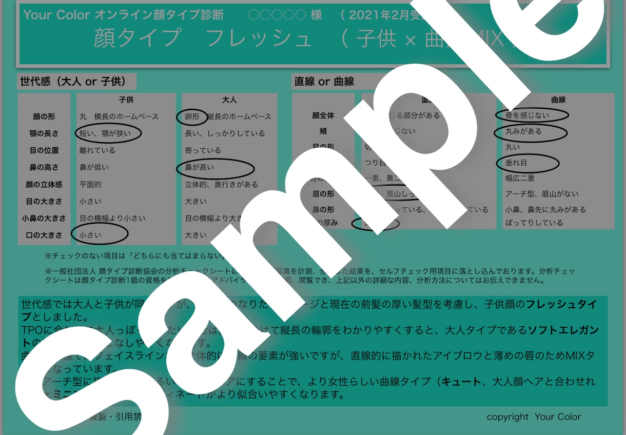 残1名限定価格！誤診無しの顔タイプ診断します 写真多数！1万円相当の充実資料で迷わず選べる、すぐに変われる イメージ3