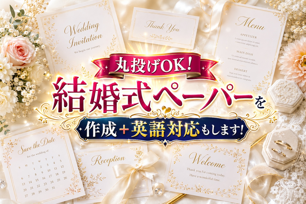 丸投げOK！結婚式ペーパーを作成＋英語対応もします 大事な思い出"完全オーダーメイド"翻訳＋デザインをセット対応 イメージ1