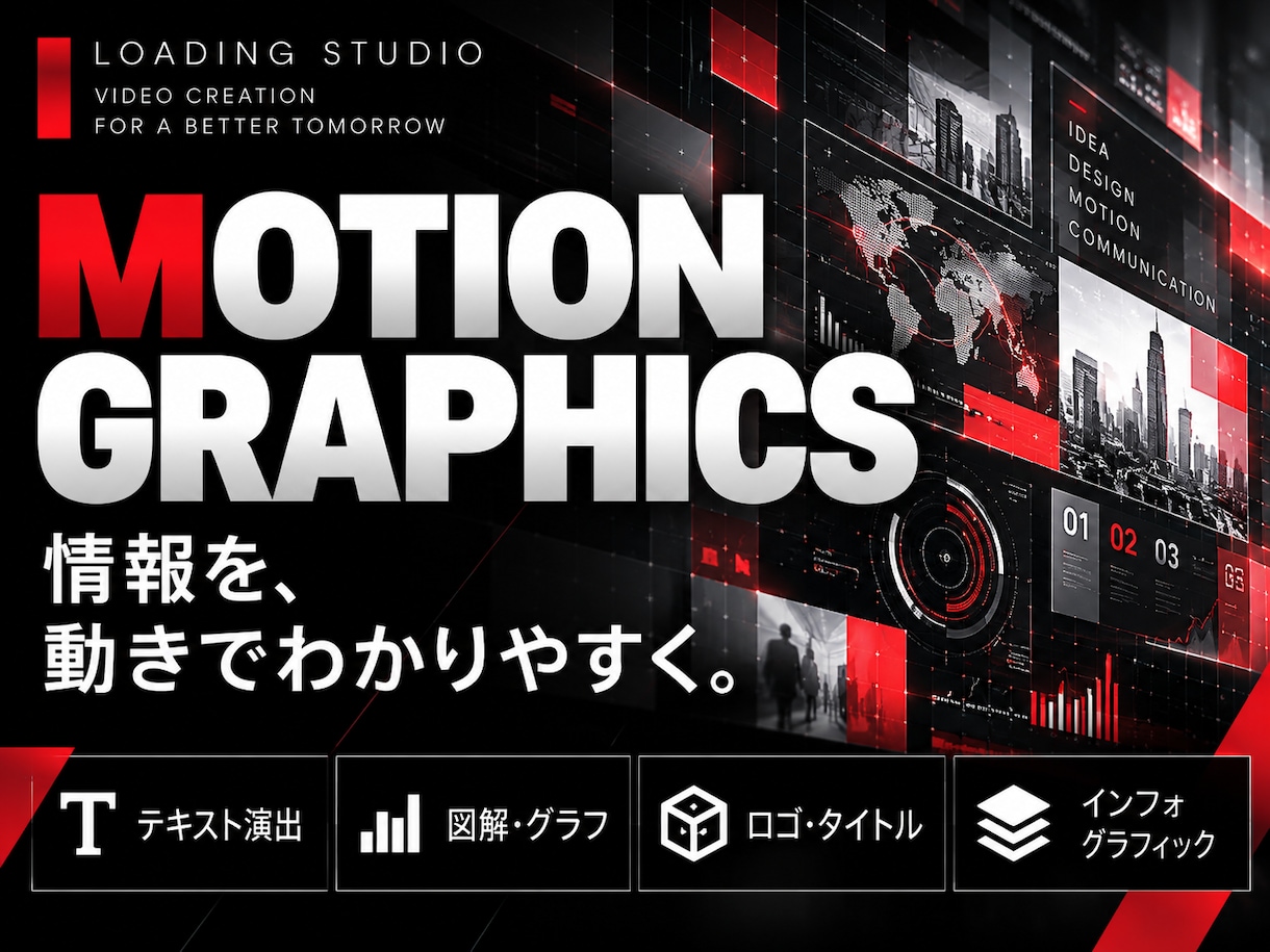 モーショングラフィックスで伝わる映像を制作します 印象的に見せるモーショングラフィックスを制作します イメージ1