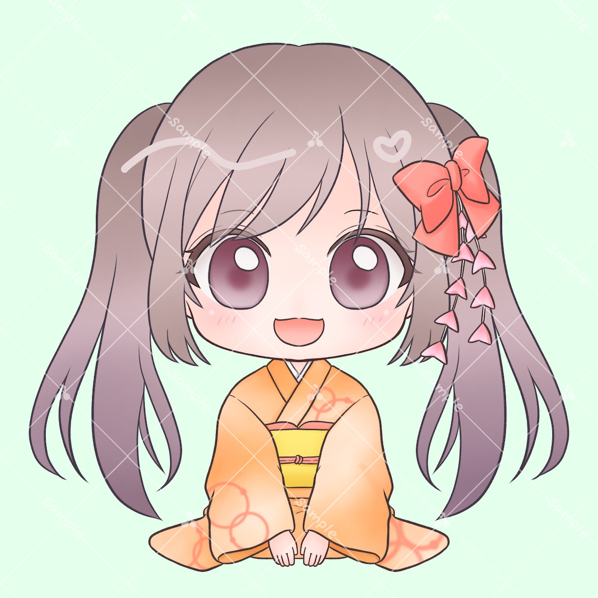着物姿の可愛いアイコン描きます 量産型だからコスパ良し☆新年のご挨拶にいかがですか？ イメージ7