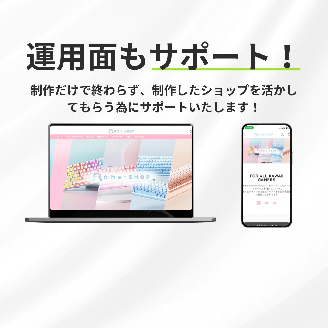 Shopifyで本格的なECサイトを構築します 構築だけで終わらず運用面のサポートもバッチリ！ イメージ2