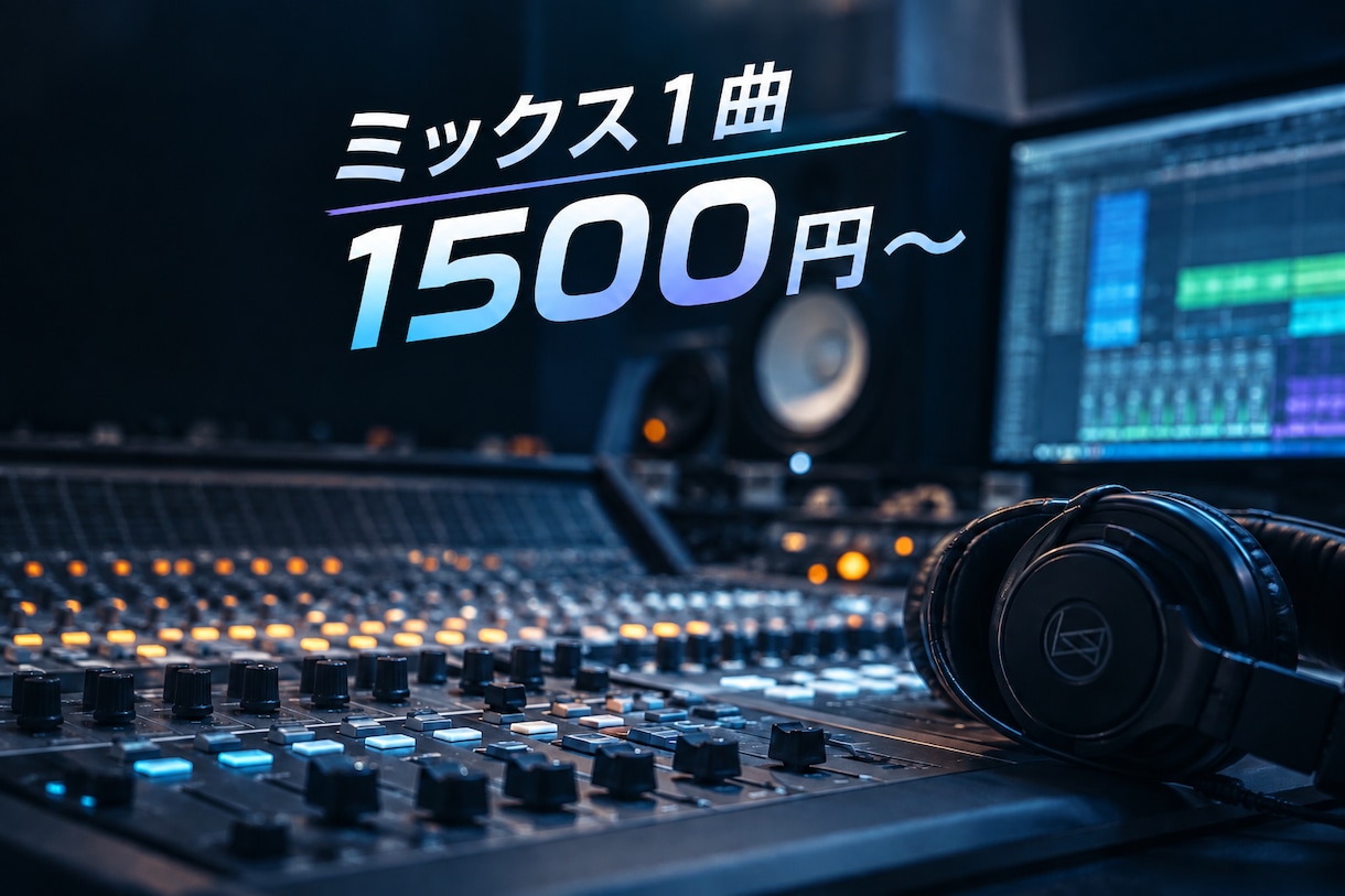 ショート歌ってみた1曲1500円〜ミックスします ピッチ補正、ノイズ処理、ハモリ生成、ミックス、マスタリング等 イメージ1