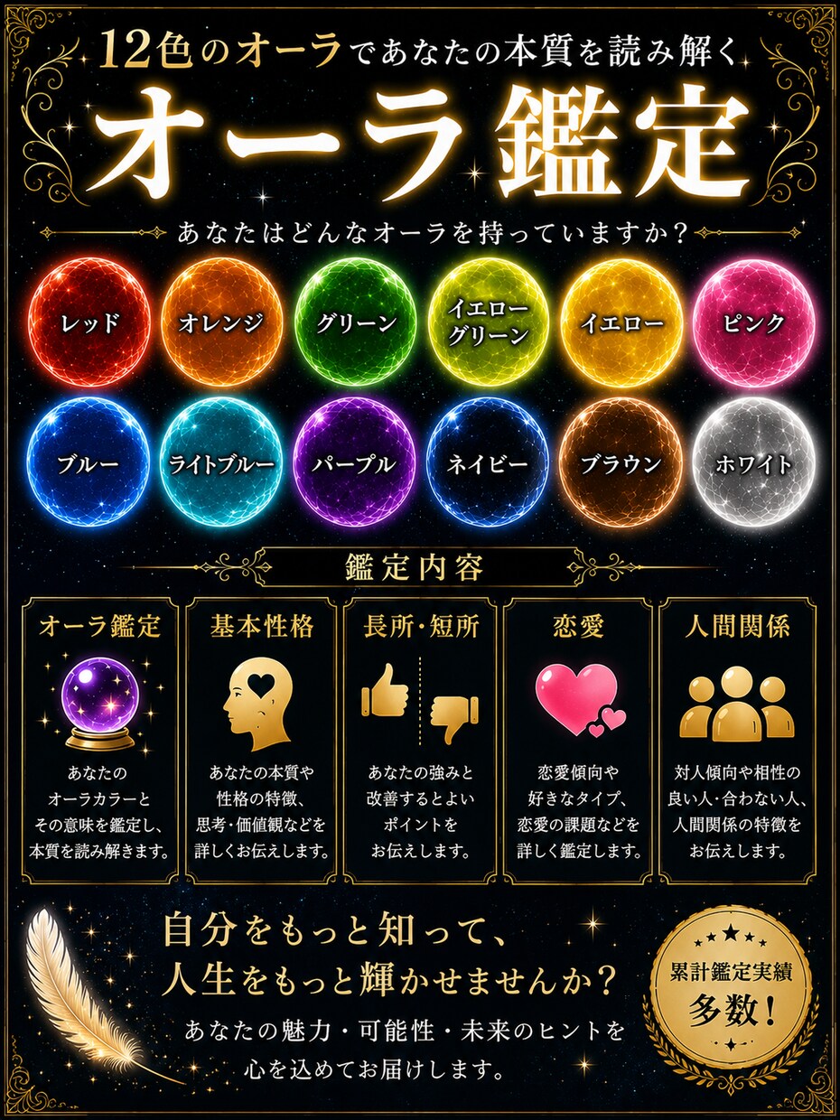 オーラ鑑定占いをします 3つの質問であなたのオーラを見ます。 イメージ1