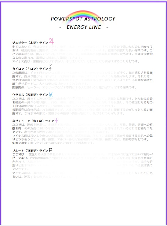 アストロマップ鑑定【上級プラン】をお伝えします 国内・海外の気になる場所とのご縁をご紹介します！ イメージ6