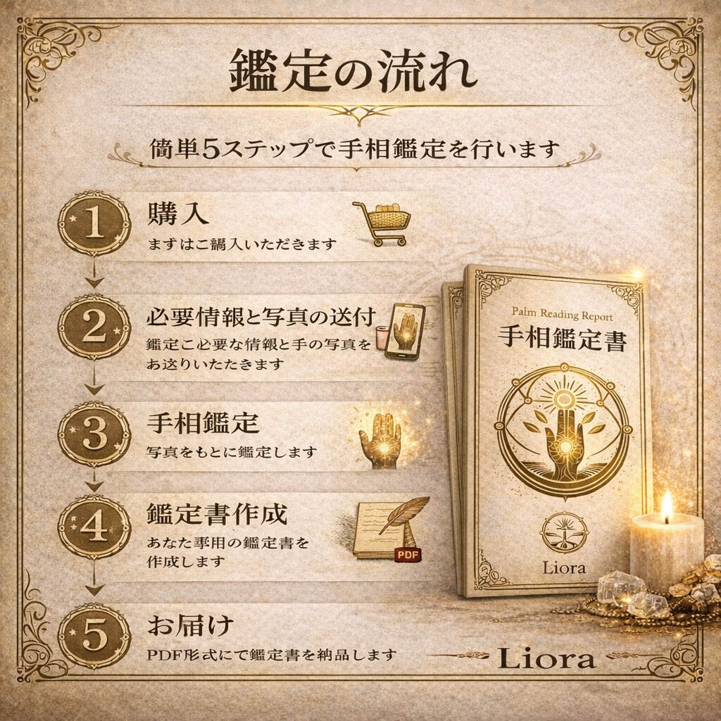 手相から本質を読み解き行動設計まで落とし込みます 迷いを整理し次の一歩が明確になる手相鑑定（鑑定書形式） イメージ5