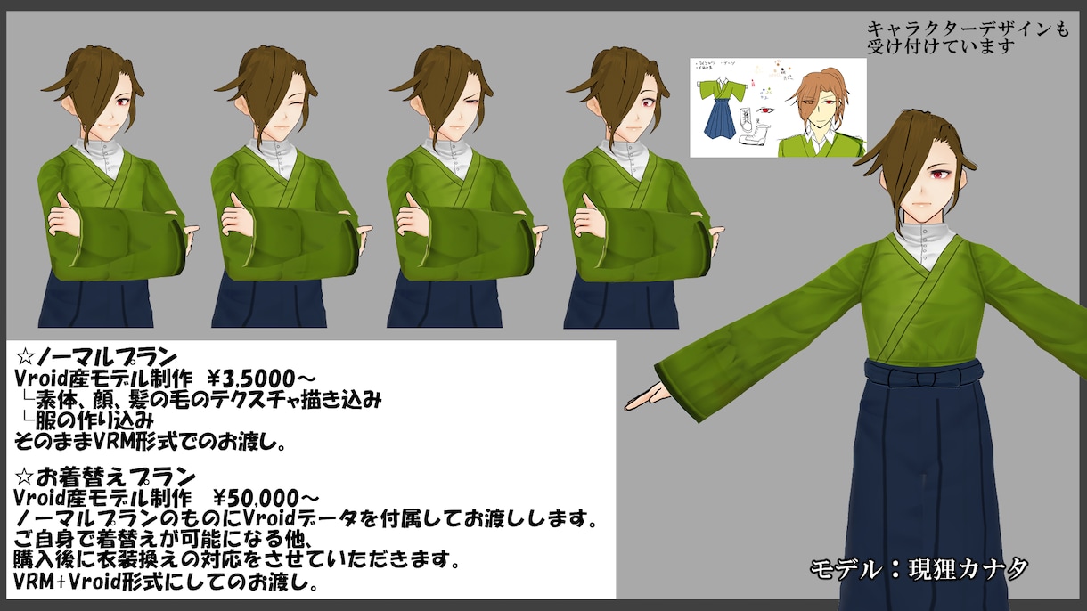 Vtuber３D【Vriod】制作致しますます あなただけの3Dモデルを製作いたします！ イメージ2
