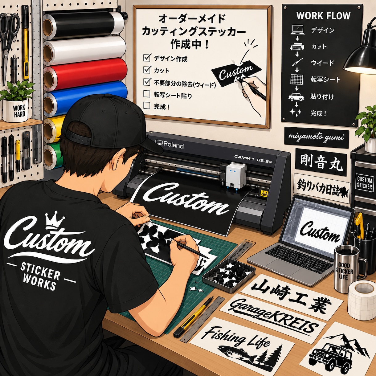 カッティングステッカー作成します 印刷ステッカーも同時に注文可能 イメージ1