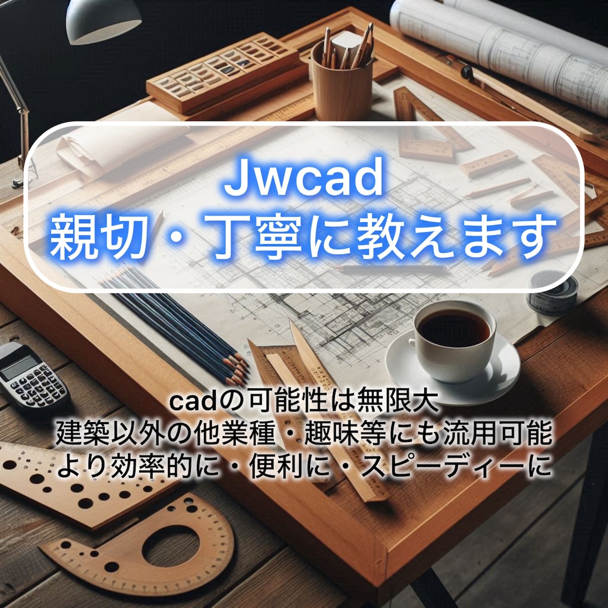 同業者様向け。Jwcadの使い方教えます 今までよりも早く、便利に、効率的に イメージ1