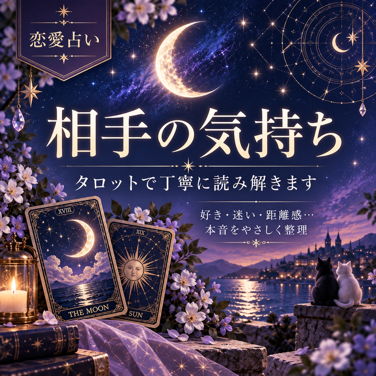 好きな人の本音・今後の気持ちをタロットで占います 好き・迷い・距離感。今の相手の本音を、やさしく整理します。 イメージ1