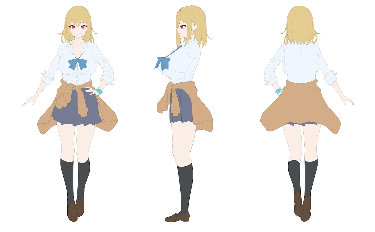 三面図、立ち絵、デザイン等を描きますます 綺麗系なかっこいい女性キャラを描きます！ イメージ8