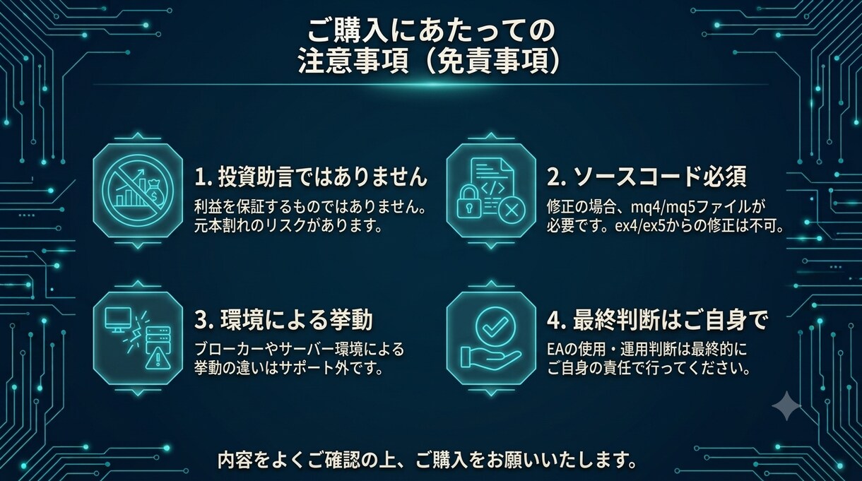 MT4/MT5のEAやインジケーターを開発します 【テキスト完結】お持ちのロジックを正確に自動売買化します イメージ7