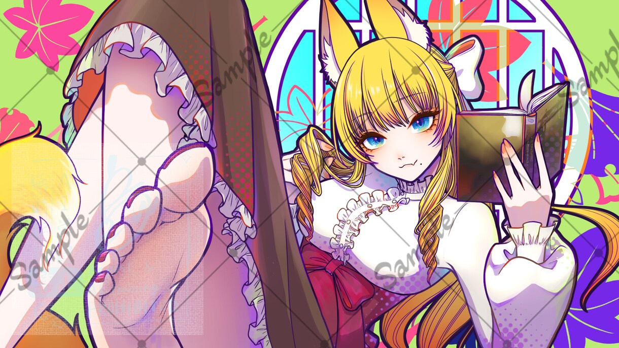 サムネイルや歌ってみたに使える1枚絵を制作します 目を惹く色使いで印象に残るイラストを！ イメージ2