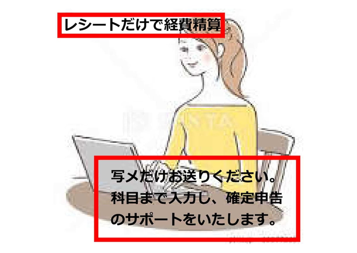 レシートだけで経費計算まとめ、確定申告を楽にします 簡単！写メ送るだけで経費科目まで一覧で送ります★ イメージ1