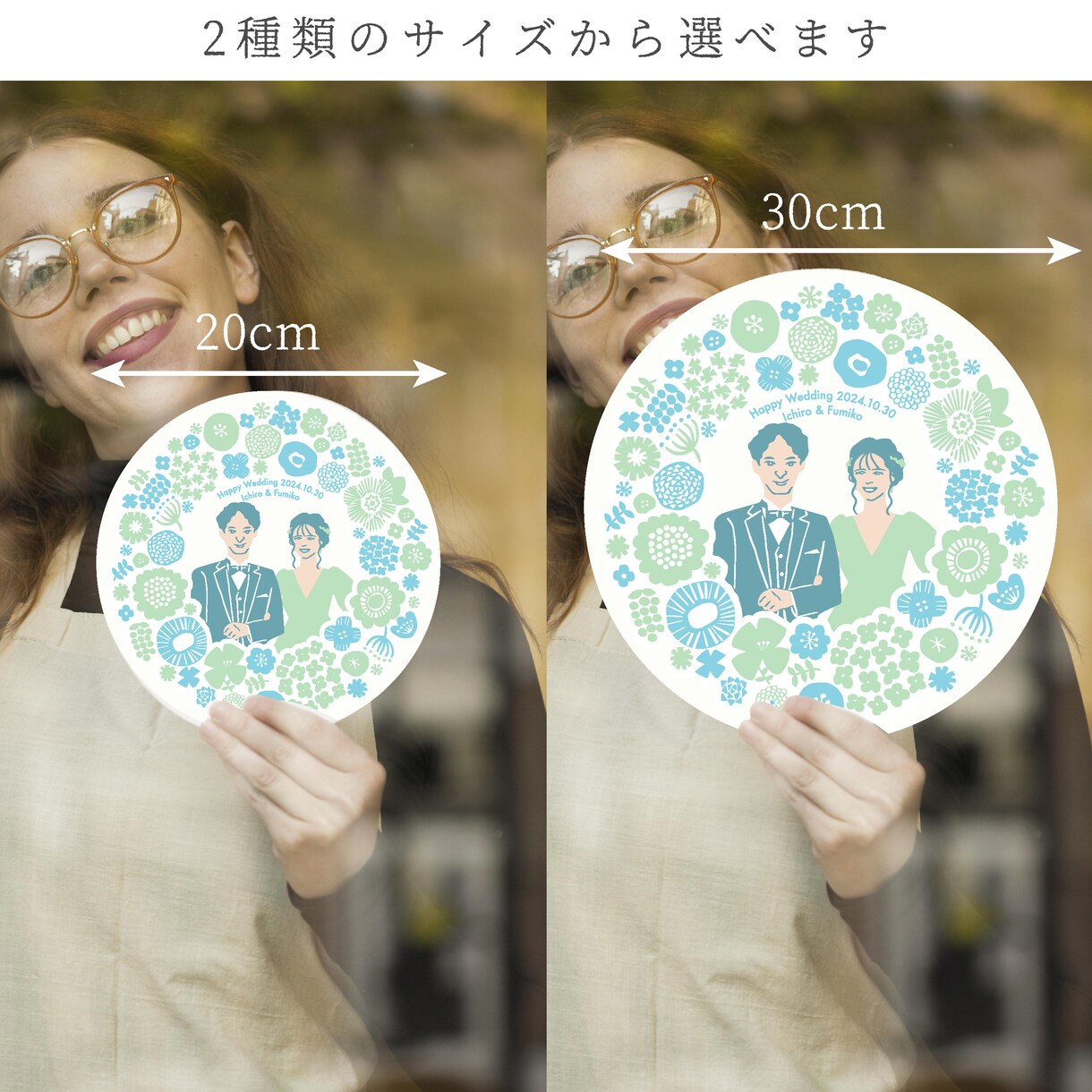 結婚式の後もお家に飾れるウェルカムボード作ります 色も選べる！北欧風リースのようなイラストボード イメージ5