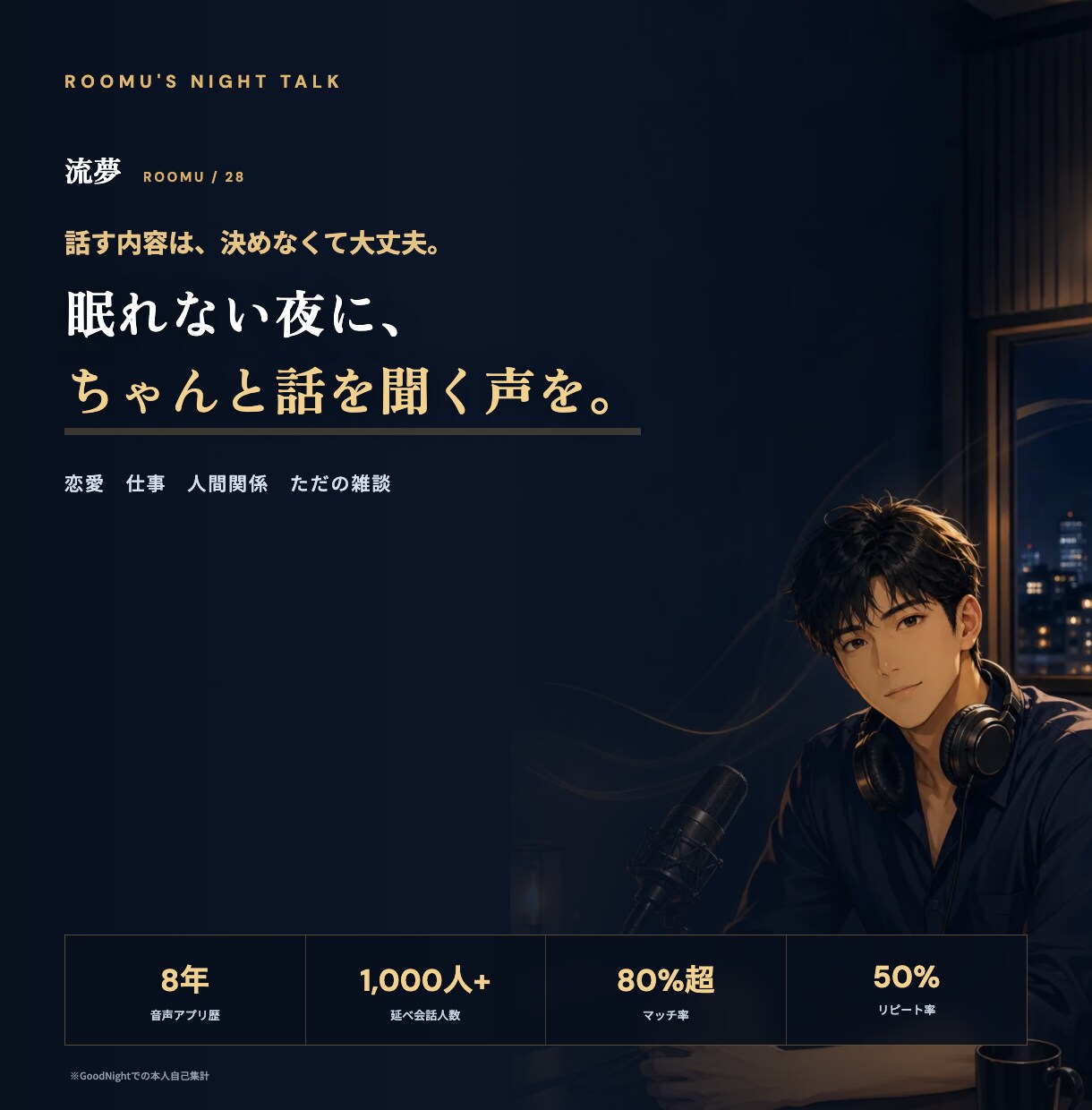 頼れる存在！あなたのお話、お聴きします 恋愛も仕事も雑談も、答えを急がずお聴きします イメージ2