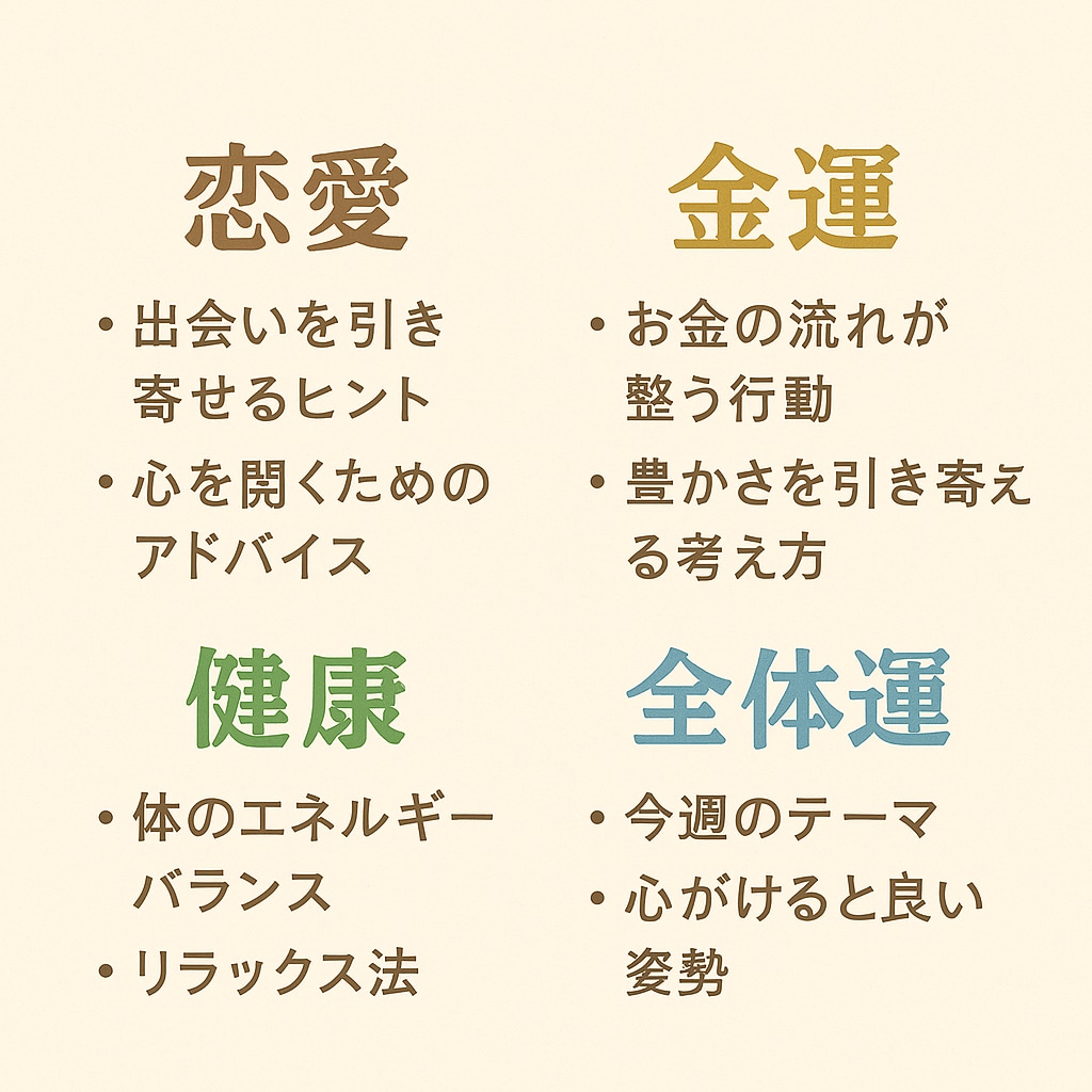 おみくじ占い｜恋愛・金運・健康・全体運から選べます 恋愛・金運・健康・全体運…運気アップのヒントを毎日に♪ イメージ4