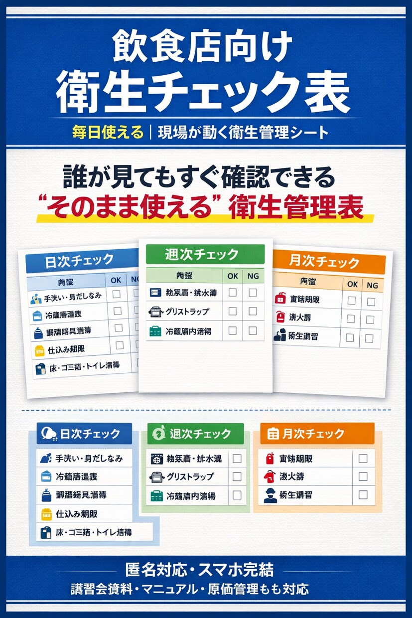飲食店のマニュアル・原価管理資料を作成しますます 現場で使える飲食店資料を作成します イメージ1
