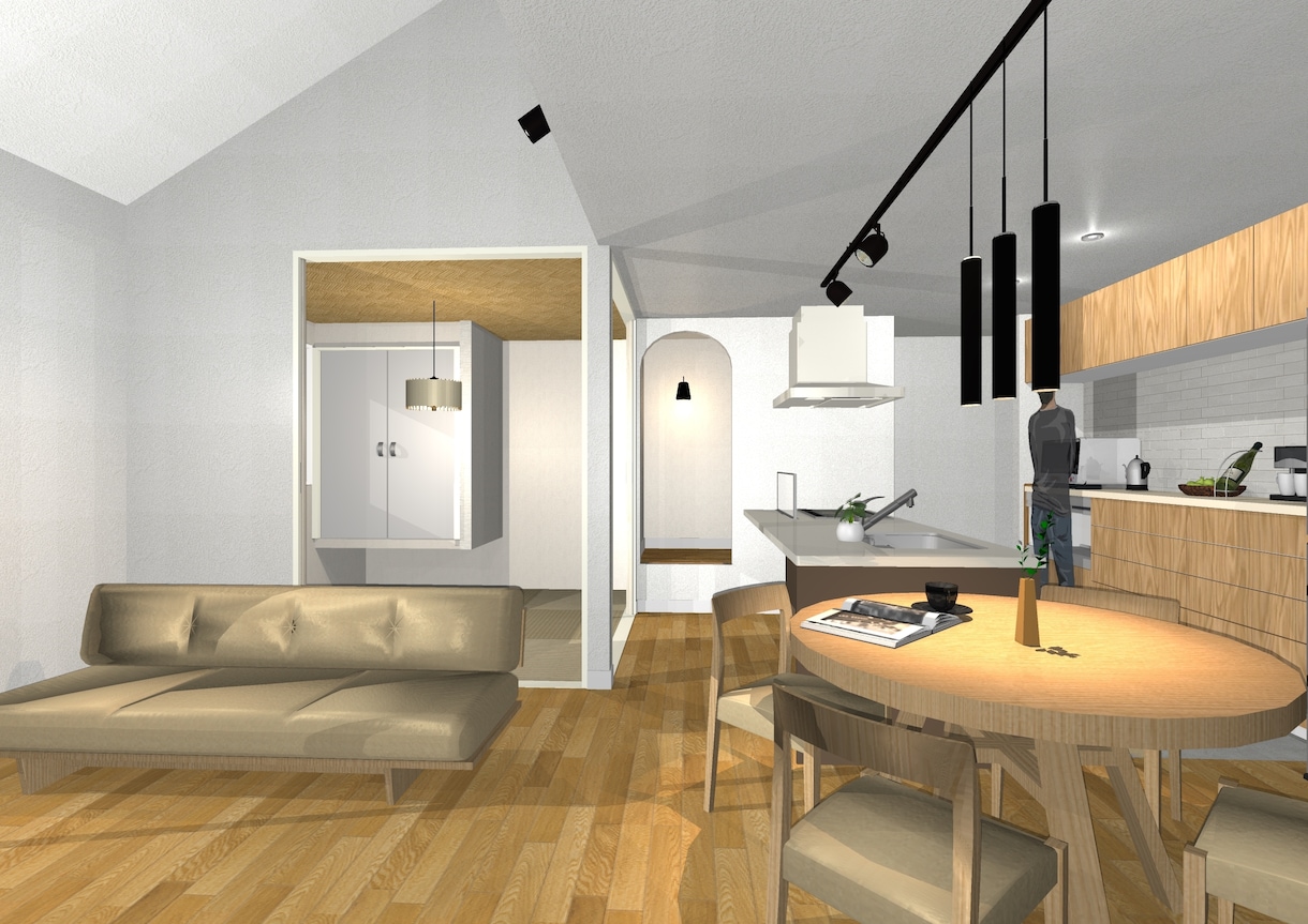 住宅の内観の3Dパースお作りします ３Ｄパースを使ってワクワクの家づくりのお手伝い致します イメージ4