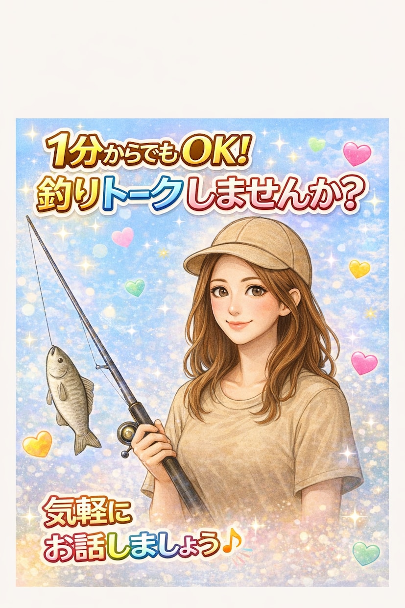 釣りの雑談や日常のお悩みに丁寧に寄り添います 1分だけでもOK！楽しく気楽に釣りのお話しませんか？ イメージ1