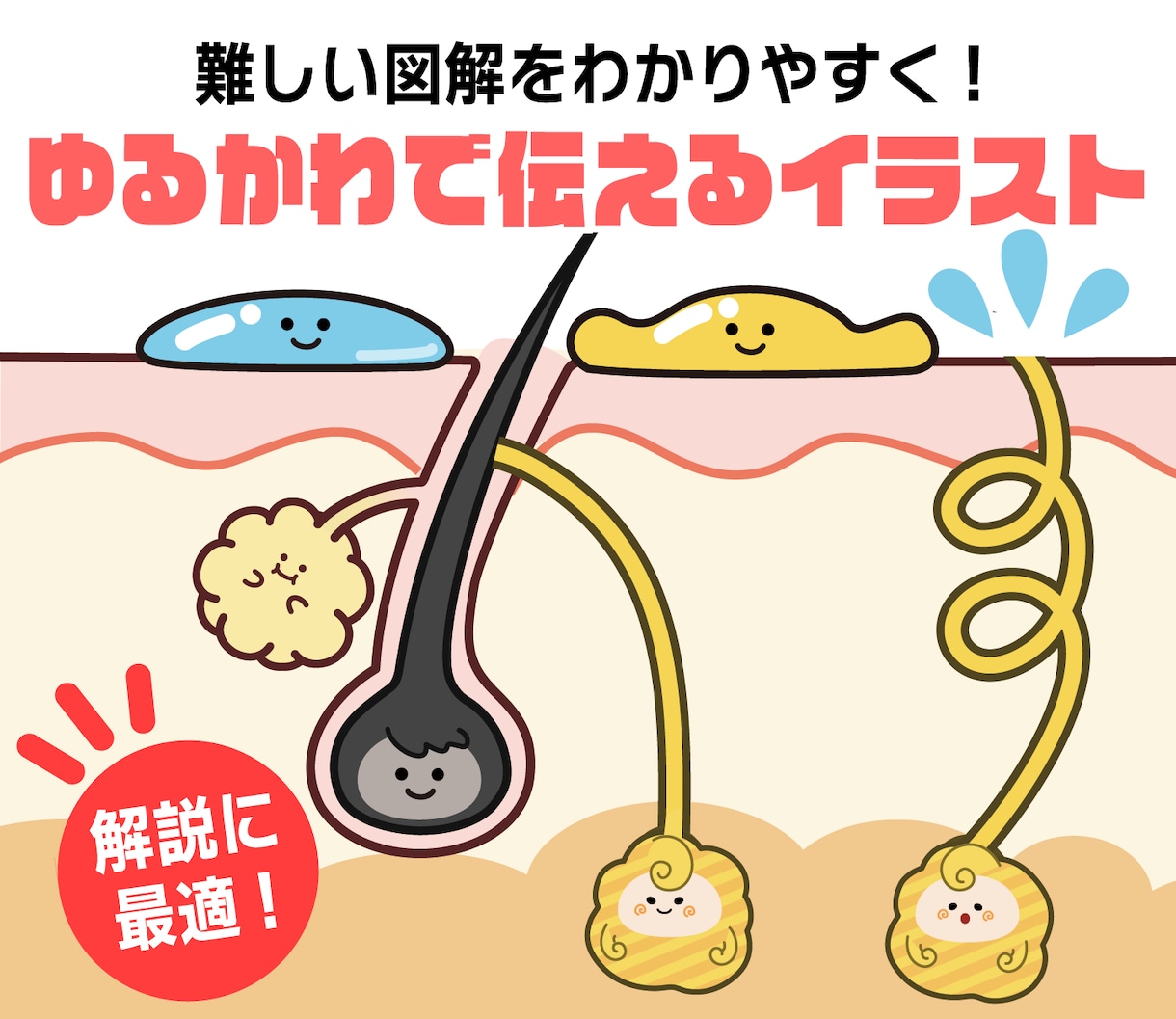 商用込み★ゆるかわで伝える図解イラスト制作します 難しいをわかりやすくして売り上げUPに繋げます！企業実績多数 イメージ1