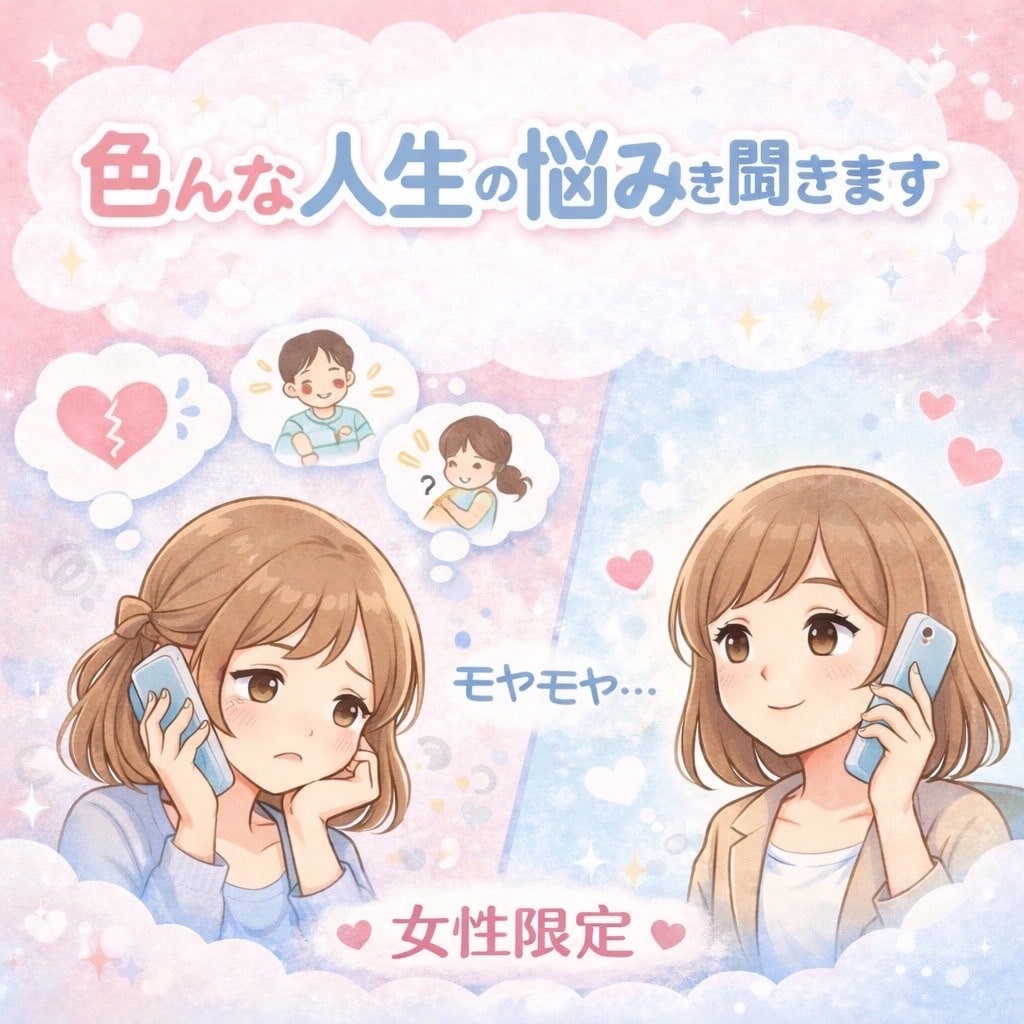 女性限定｜否定せず悩み愚痴お聞きします 誰にも言えない話も安心して話せます イメージ2