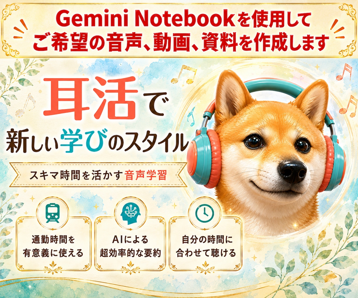 Gemini Notebookで資料作成代行します PDFやYouTubeからあなた専用のコンテンツを制作！ イメージ1